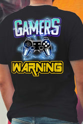 GAMERS warning t-shirt for fans of video games